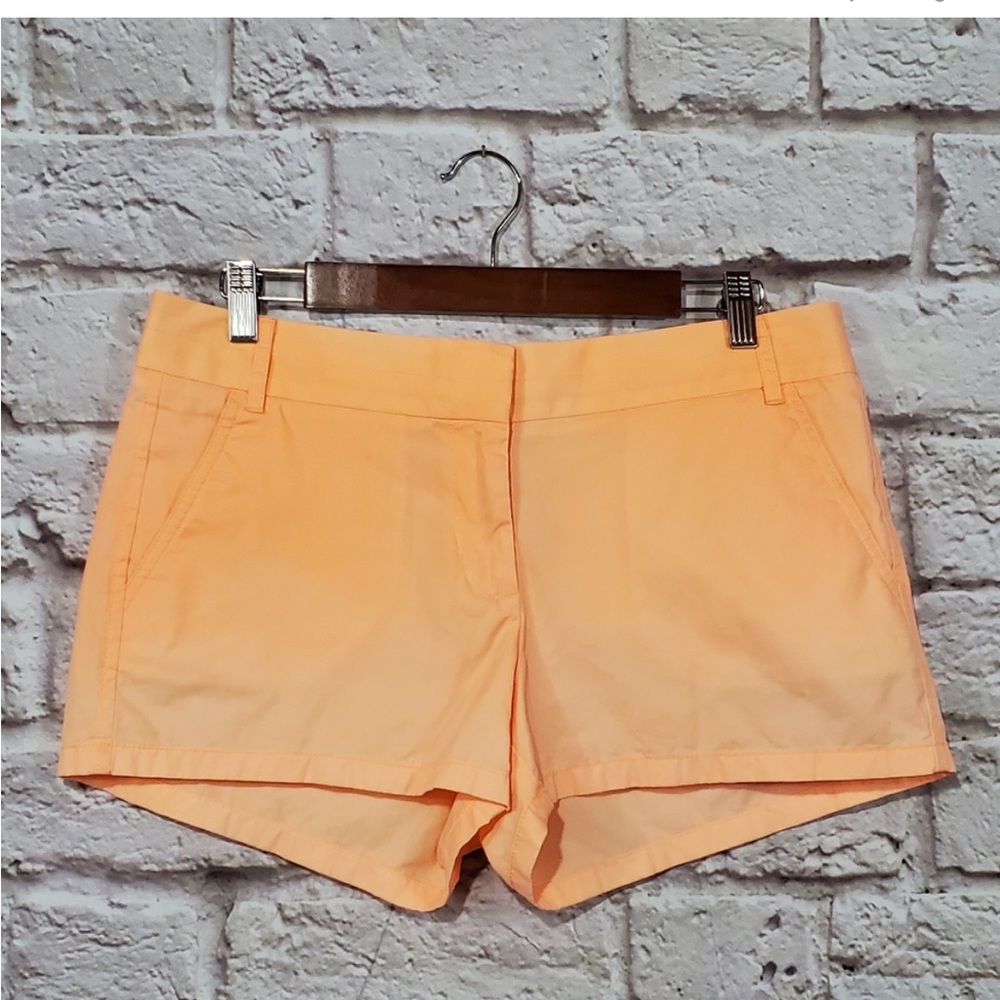 J. Crew Orange Faded Ombre Chino Hi Rise Shorts